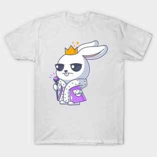 Cute bunny king wearing king clothes and crown T-Shirt